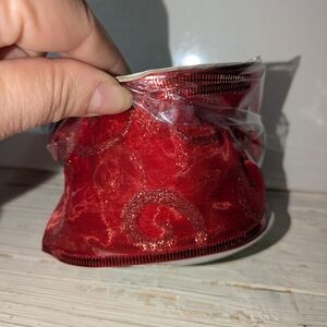 Celebrate It Red Glitter Ribbon 15 Yards